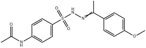 N-[4-[[1-(4-methoxyphenyl)ethylideneamino]sulfamoyl]phenyl]acetamide 化学構造式