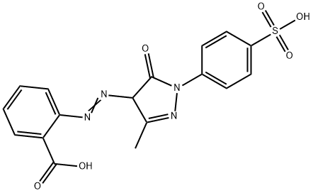 2-[[[4,5-ジヒドロ-3-メチル-5-オキソ-1-(4-スルホフェニル)-1H-ピラゾール]-4-イル]アゾ]安息香酸 化学構造式