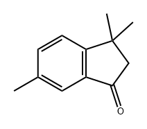 2,3-ジヒドロ-3,3,6-トリメチル-1H-インデン-1-オン 化学構造式
