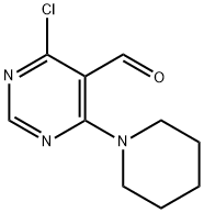 4-クロロ-6-ピペリジノ-5-ピリミジンカルブアルデヒド 化学構造式