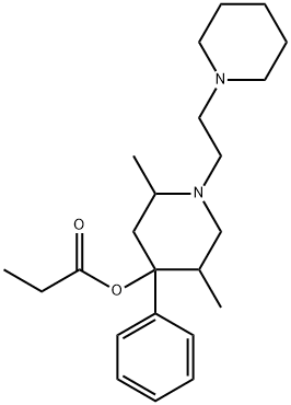 2,5-Dimethyl-4-phenyl-1-(2-piperidinoethyl)piperidin-4-ol propionate Structure