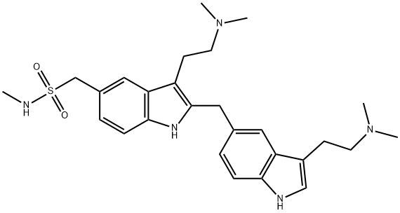 [3-[2-(diMethylaMino)ethyl]-2-[[3-[2-(diMethylaMino)ethyl]-1H-indol-5-yl]Methyl]-1H-indol-5-yl]-N-MethylMethanesulfonaMide, succinate salt 化学構造式