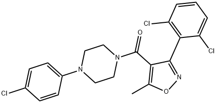 Methanone, [4-(4-chlorophenyl)-1-piperazinyl][3-(2,6-dichlorophenyl)-5-methyl-4-isoxazolyl]- Structure