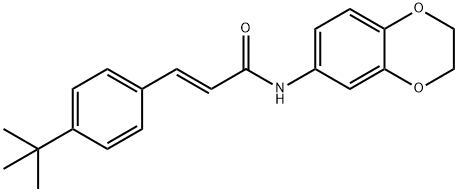 (2E)-N-(2,3-二氢-1,4-苯并二噁英-6-基)-3-[4-(1,1-二甲基乙基)苯基]-2-丙酰胺, 545395-94-6, 结构式