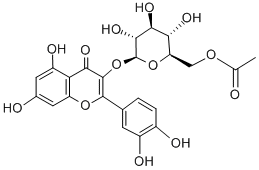 QUERCETIN-3-O-BETA-D-GLUCOPYRANOSYL-6''-ACETATE Structure