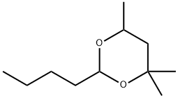 2-ブチル-4,4,6-トリメチル-1,3-ジオキサン 化学構造式