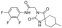 2-(8-methyl-2,4-dioxo-1,3-diazaspiro[4.5]dec-3-yl)-N-(2,3,4-trifluorop henyl)acetamide Struktur