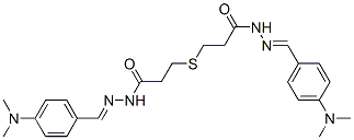 N-[(4-dimethylaminophenyl)methylideneamino]-3-[2-[[(4-dimethylaminophe nyl)methylideneamino]carbamoyl]ethylsulfanyl]propanamide,5457-18-1,结构式