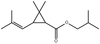 2-methylpropyl 2,2-dimethyl-3-(2-methylprop-1-enyl)cyclopropane-1-carb oxylate,5458-68-4,结构式