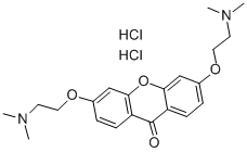 3,6-bis[2-(dimethylamino)ethoxy]-9H-xanthen-9-one dihydrochloride Struktur