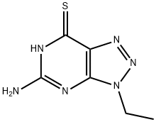 3-amino-9-ethyl-2,4,7,8,9-pentazabicyclo[4.3.0]nona-1,3,6-triene-5-thi one Struktur