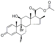 (6α,11β,16α)-21-(Acetyloxy)-9-bromo-6-fluoro-11-hydroxy-16-methyl-pregna-1,4-diene-3,20-dione, 54604-73-8, 结构式