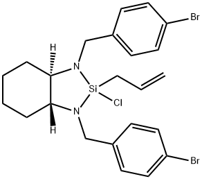 (1R,2R)-[1,2-シクロヘキサンジアミノ-N,N'-ビス(4-ブロモベンジル)アリルクロロシラン, min. 98% 化学構造式