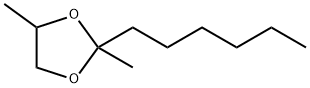 2-ヘキシル-2,4-ジメチル-1,3-ジオキソラン 化学構造式