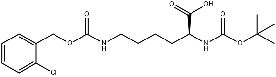 N-叔丁氧羰基-N'-(2-氯苄氧羰基)-L-赖氨酸 结构式