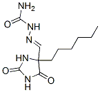 [(4-hexyl-2,5-dioxo-imidazolidin-4-yl)methylideneamino]urea Struktur