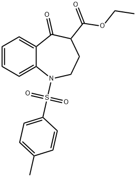 5-OXO-1-(4-TOLUENESULFONYL)-2,3,4,5-TETRAHYDRO-1H-BENZO[B]AZEPINE-4-CARBOXYLIC ACID ETHYL ESTER Struktur