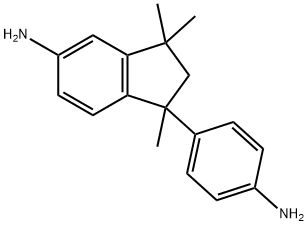 1-(4-アミノフェニル)-2,3-ジヒドロ-1,3,3-トリメチル-1H-インデン-5-アミン 化学構造式