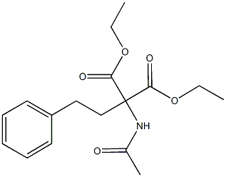 diethyl 2-acetamido-2-phenethyl-propanedioate Struktur