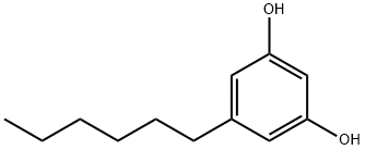 5-hexylbenzene-1,3-diol Struktur