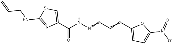2-(アリルアミノ)-4-チアゾールカルボン酸N'-[3-(5-ニトロ-2-フリル)アリリデン]ヒドラジド 化学構造式