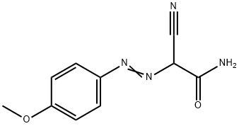 2-cyano-2-(4-methoxyphenyl)diazenyl-acetamide Struktur