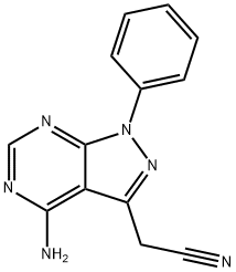 2-(5-amino-9-phenyl-2,4,8,9-tetrazabicyclo[4.3.0]nona-1,3,5,7-tetraen- 7-yl)acetonitrile Struktur