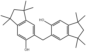 6,6'-メチレンビス[2,3-ジヒドロ-1,1,3,3-テトラメチル-1H-インデン-5-オール] 化学構造式