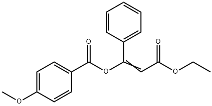 [(E)-2-ethoxycarbonyl-1-phenyl-ethenyl] 4-methoxybenzoate Struktur