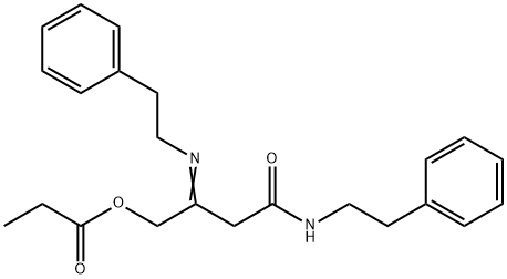[3-(phenethylcarbamoyl)-2-phenethylimino-propyl] propanoate Structure