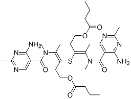 [(Z)-4-[(4-amino-2-methyl-pyrimidin-5-yl)methyl-formyl-amino]-3-[(E)-2-[(4-amino-2-methyl-pyrimidin-5-yl)methyl-formyl-amino]-5-butanoyloxy-pent-2-en-3-yl]sulfanyl-pent-3-enyl] butanoate Structure