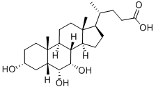 3α,6α,7α-トリヒドロキシ-5β-コラン-24-酸 化学構造式