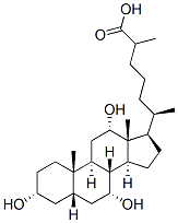 3α,7α,12α-トリヒドロキシ-5β-コレスタン-26-酸 化学構造式