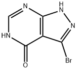 3-ブロモ-1,5-ジヒドロ-4H-ピラゾロ[3,4-D]ピリミジン-4-オン 化学構造式