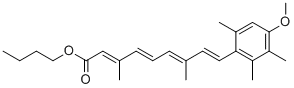 (2E,4E,6E,8E)-9-(4-METHOXY-2,3,6-TRIMETHYL-PHENYL)-3,7-DIMETHYL-NONA-2,4,6,8-TETRAENOIC ACID BUTYL ESTER 化学構造式