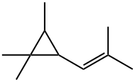 1,1,2-Trimethyl-3-(2-methyl-1-propenyl)cyclopropane Struktur
