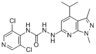 1-[1,3-DIMETHYL-4-(2-METHYLETHYL)-1H-PYRAZOLO[3,4-B]PYRIDIN-6-YL]-4-(3,5-DICHLORO-4-PYRIDINYL)-SEMICARBAZIDE Structure