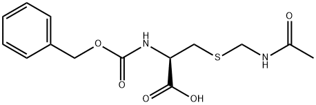 S-[(アセチルアミノ)メチル]-N-[(ベンジルオキシ)カルボニル]-L-システイン 化学構造式