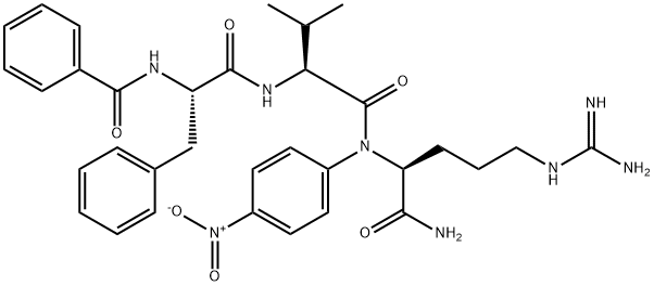 N-苯甲酰-苯丙氨酸-缬氨酸精氨酸对硝基苯胺盐酸盐, 54799-93-8, 结构式