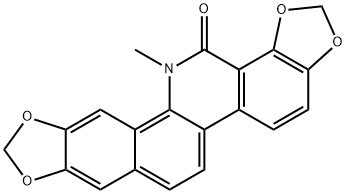 13-メチル[1,3]ベンゾジオキソロ[5,6-c]-1,3-ジオキソロ[4,5-i]フェナントリジン-14(13H)-オン 化学構造式