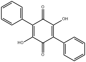 2,5-ジフェニル-3,6-ジヒドロキシ-1,4-ベンゾキノン 化学構造式