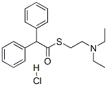 S-[2-(diethylamino)ethyl] alpha-phenylbenzeneethanethioate hydrochloride Struktur
