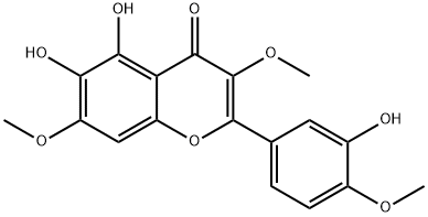 5,6-Dihydroxy-2-(3-hydroxy-4-methoxyphenyl)-3,7-dimethoxy-4H-1-benzopyran-4-one 结构式