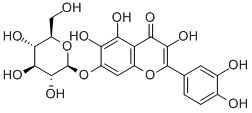 槲皮万寿菊素-7-O-Β-吡喃葡萄糖苷, 548-75-4, 结构式