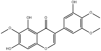 5,7-dihydroxy-3-(3-hydroxy-4,5-dimethoxyphenyl)-6-methoxy-4-benzopyrone Struktur