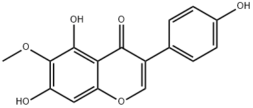 4',5,7-トリヒドロキシ-6-メトキシイソフラボン 化学構造式