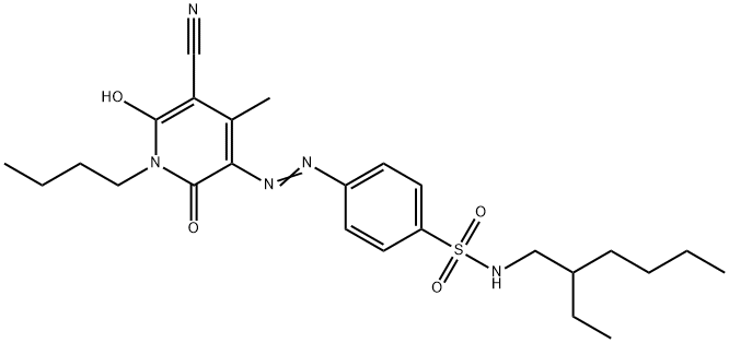4-[(1-butyl-5-cyano-1,2-dihydro-6-hydroxy-4-methyl-2-oxo-3-pyridyl)azo]-N-(2-ethylhexyl)benzenesulphonamide Structure