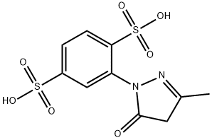 2-(4,5-dihydro-3-methyl-5-oxo-1H-pyrazol-1-yl)benzene-1,4-disulphonic acid Struktur