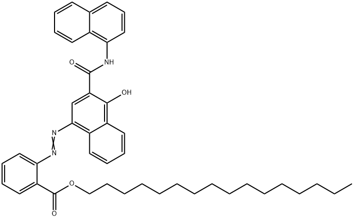 1-Hydroxy-4-[2-(hexadecyloxycarbonyl)phenylazo]-N-(1-naphtyl)-2-naphthamide 结构式