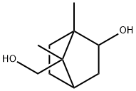 2-ヒドロキシ-1,7-ジメチルビシクロ[2.2.1]ヘプタン-7-メタノール 化学構造式